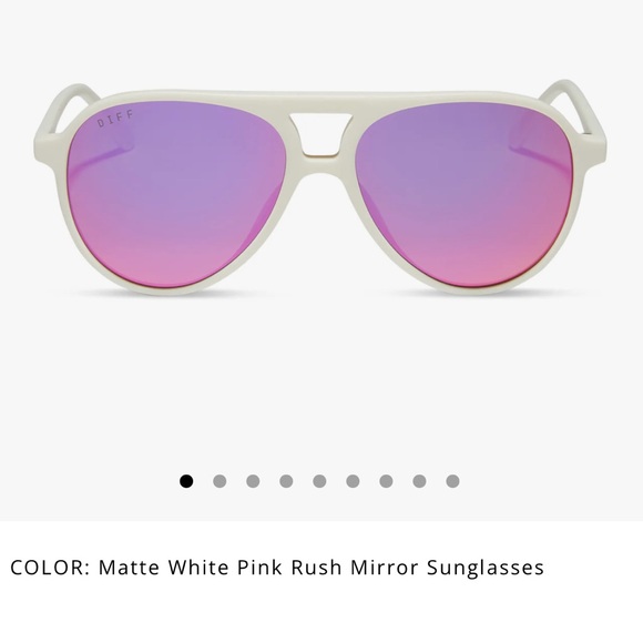 DIFF Tosca II Sunglasses White Frame/Pink Lenses - Picture 4 of 16
